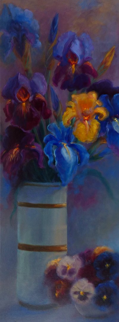 Irises and Pansies by Lee Campbell